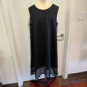 COS Black Sleeveless A-Line Dress with Sheer Detail Size L